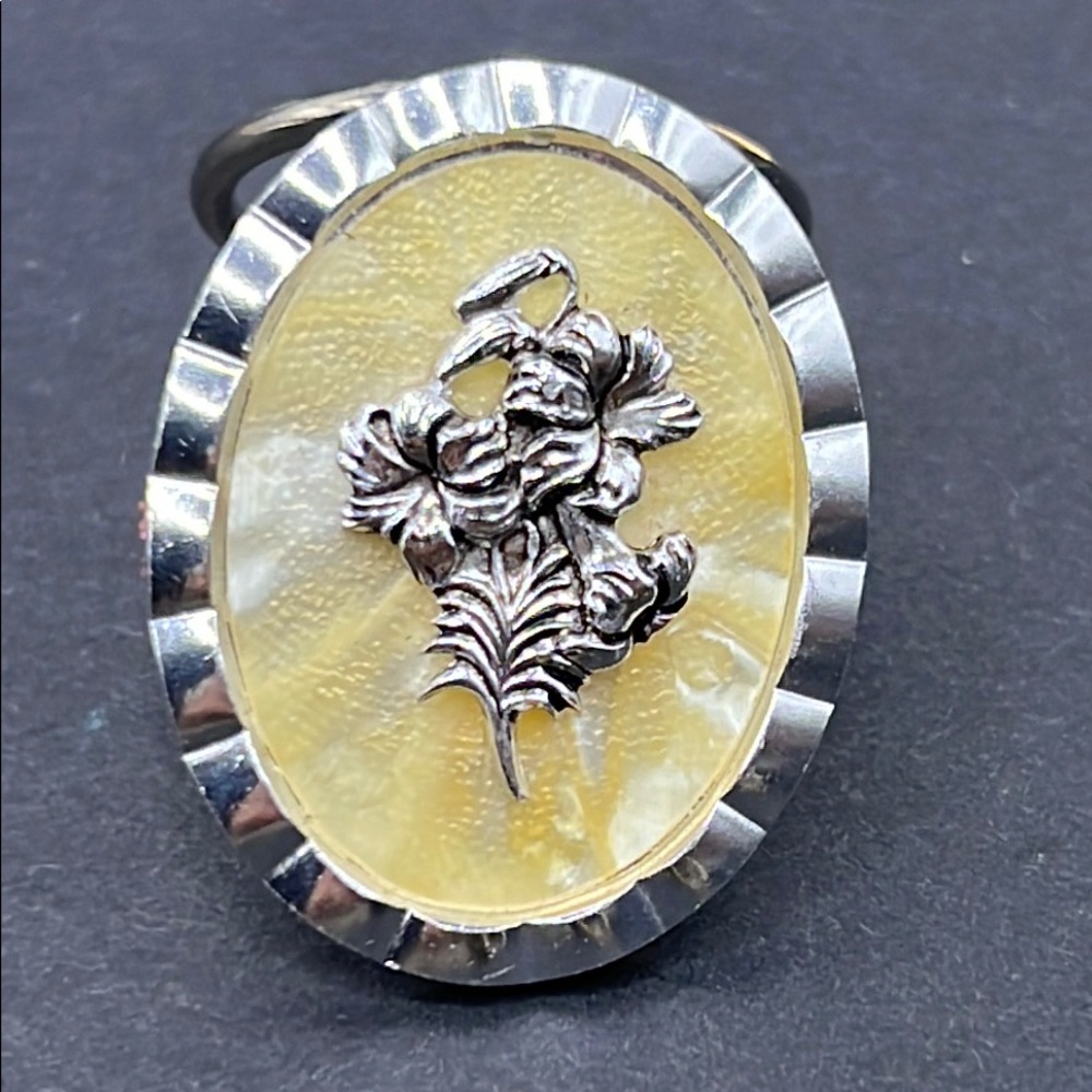 Vintage Western Germany flower scarf clip